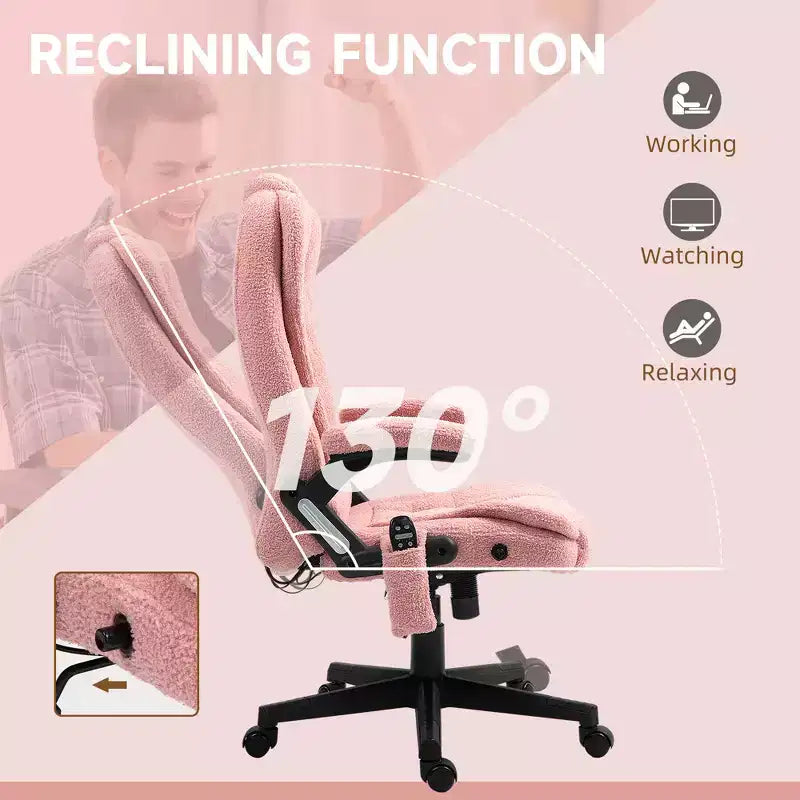 6 Point Executive Office Chair with Heat, Velvet High Back Vibrating Massage Office Chair