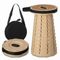 Collapsible Stool, Telescopic Adjustable Round Seat for Fishing Hiking Travel and Outdoor Events with Compact Cylindrical Extendable Design