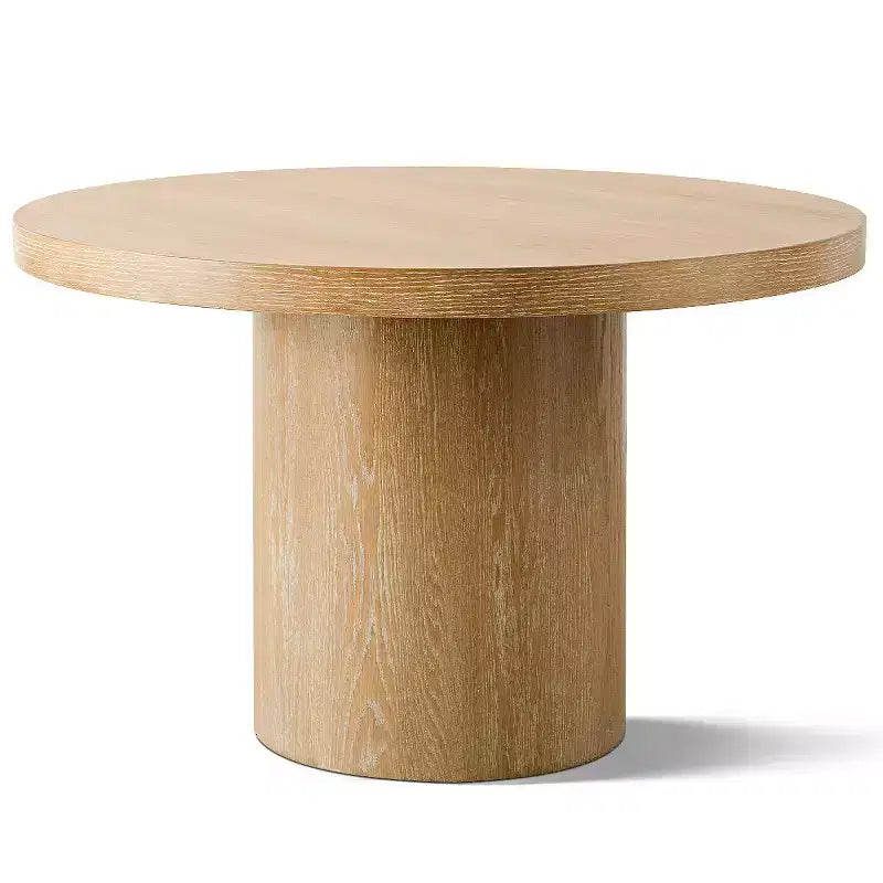 Modern 47 Round Pedestal Dining Table with Wood Grain Finish, 4-Person Round Kitchen Table for Dining Room or Small Spaces
