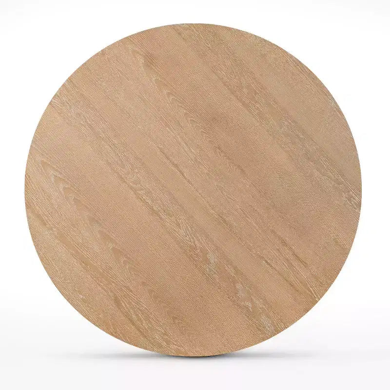 Modern 47 Round Pedestal Dining Table with Wood Grain Finish, 4-Person Round Kitchen Table for Dining Room or Small Spaces