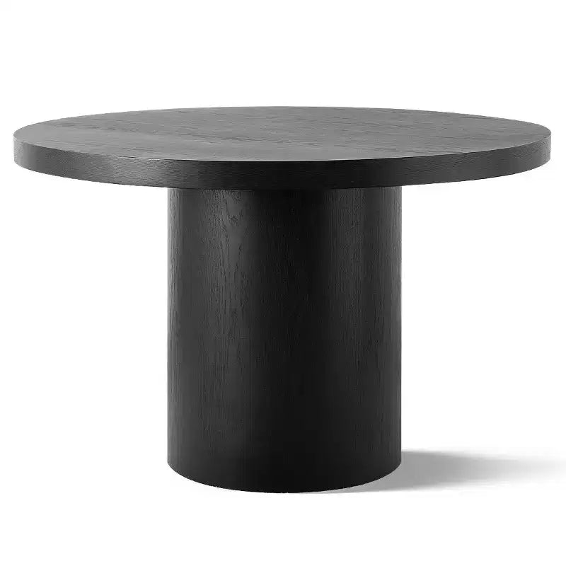 Modern 47 Round Pedestal Dining Table with Wood Grain Finish, 4-Person Round Kitchen Table for Dining Room or Small Spaces