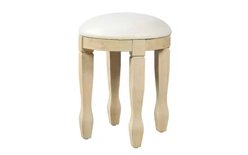 Toeletta Vintage da 46 Pollici con Specchio, 5 Cassetti, Sgabello Abbinato per Camera da Letto, Finitura Noce, Design Salvaspazio