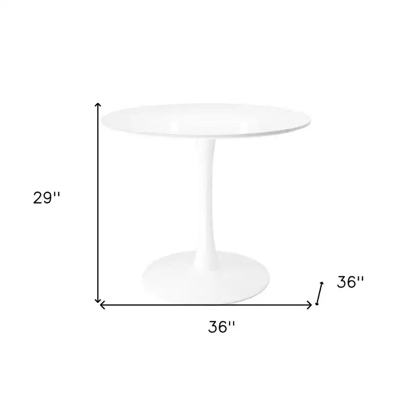 36 White Metal Dining Table