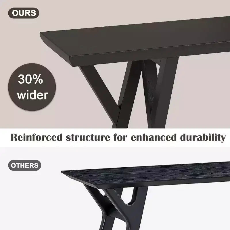 Industrial Console Table Modern X-Leg Design, Enhanced Load-Bearing & Geometric Support, Black