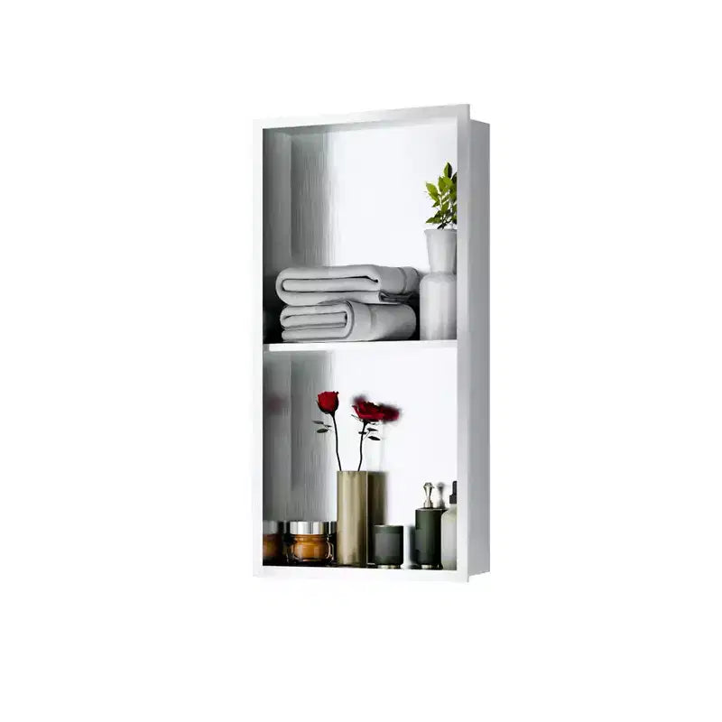 304 Stainless Steel No Tile Shower Niche, Waterproof Recessed Wall Shelf, Brushed Finish, for Bathroom Storage, Multiple Sizes & Compartments