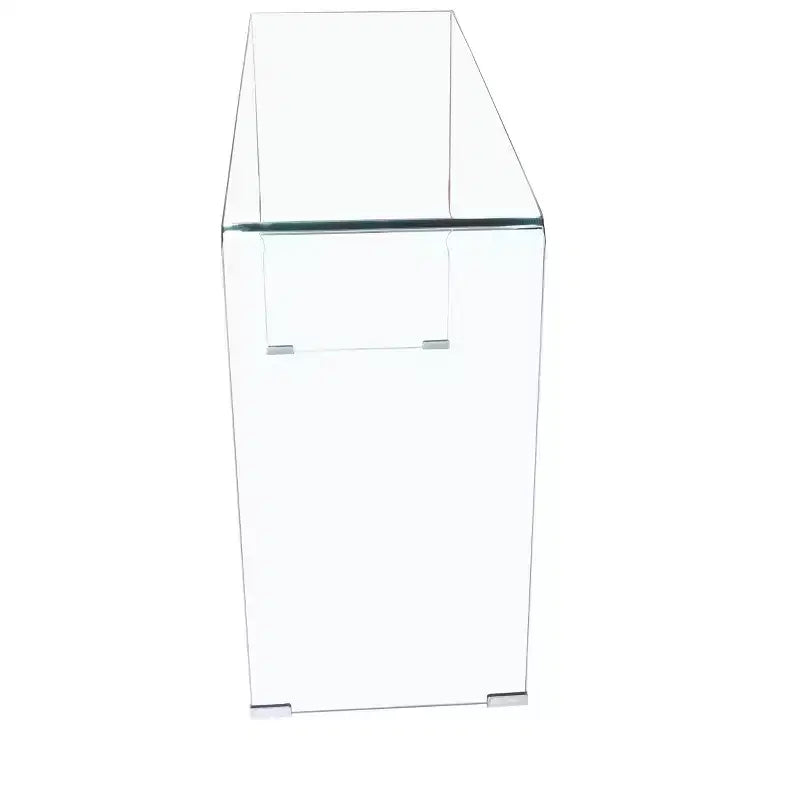 Tempered Glass Console Table with Rounded Edges, Modern Entryway Table for Hallway and Living Room