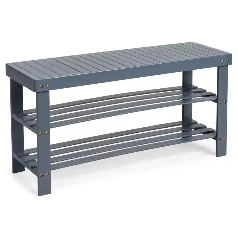 27.6 Inch W 3-Tier Seamless Bamboo Shoe Rack