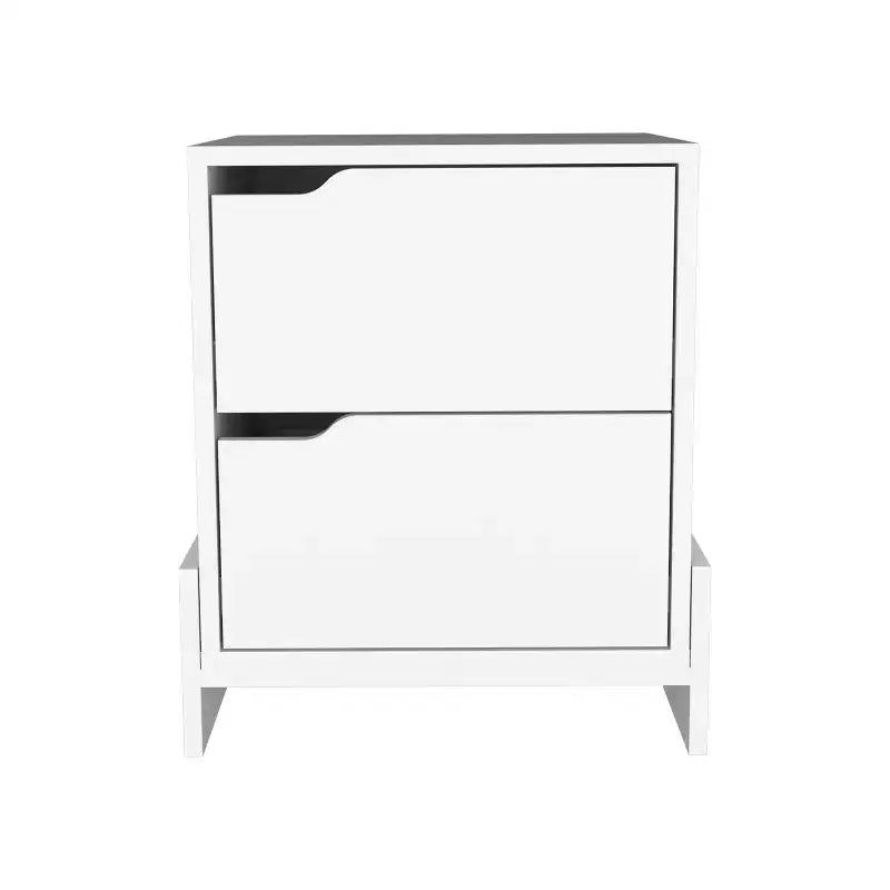 Nightstand, Bedside Table with 2-Drawers is a compact bedside table that helps keep your space.