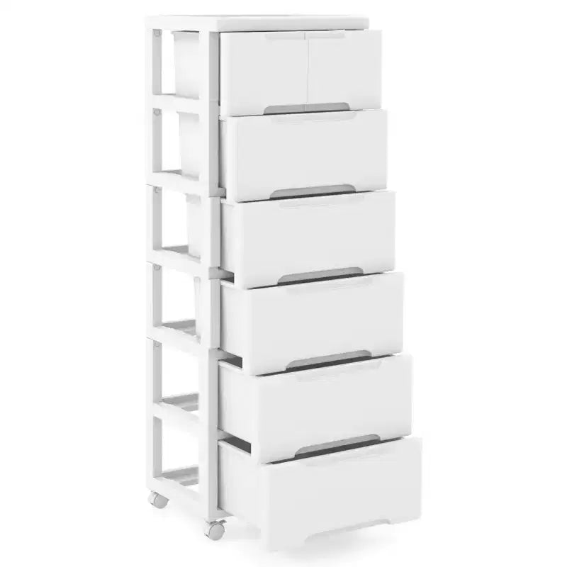 1/2 PCS 7-Drawer Plastic Rolling Storage Cart with 4 Universal Wheels Dresser Cabinet
