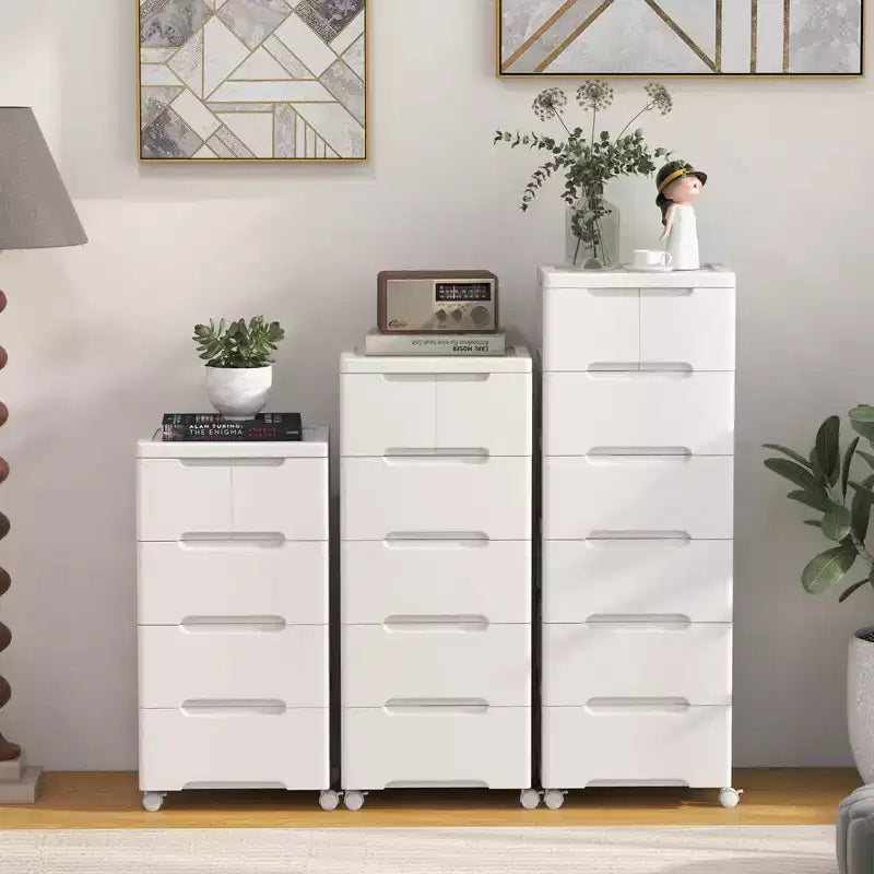 1/2 PCS 7-Drawer Plastic Rolling Storage Cart with 4 Universal Wheels Dresser Cabinet