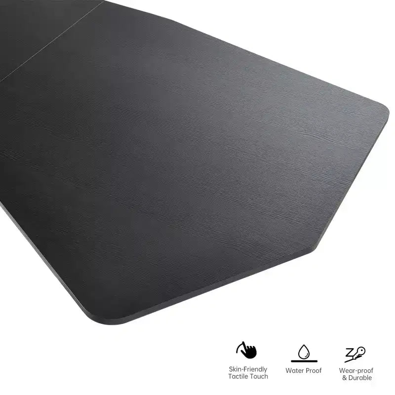 70x29 Unique Shape Office Standing Desk,Smoked Wood,37.99Dx 70'' Wx 29.53- 48.03 H