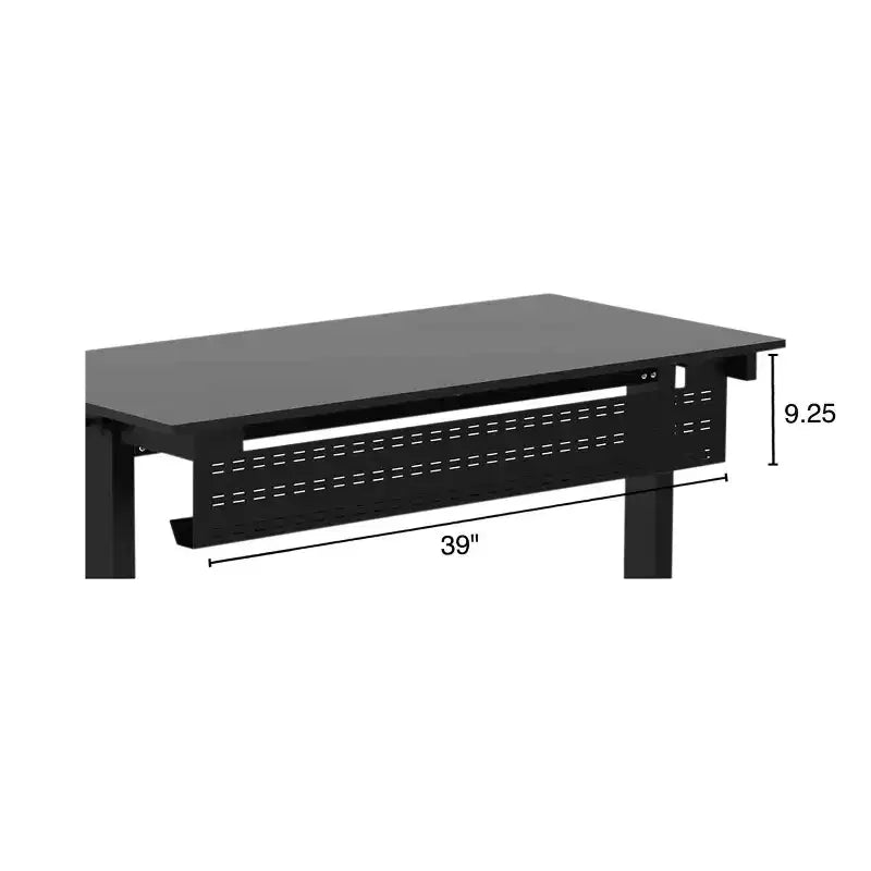 Under Desk Cable Management Tray Black Horizontal Computer Cord Raceway and Modesty Panel