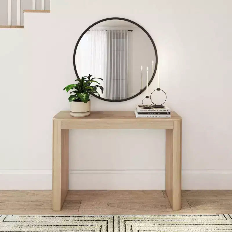 46 Solid Wood Console Table, Conture Rounded Edge Sofa Table, Narrow Entryway Table, Console Tables for Entryway