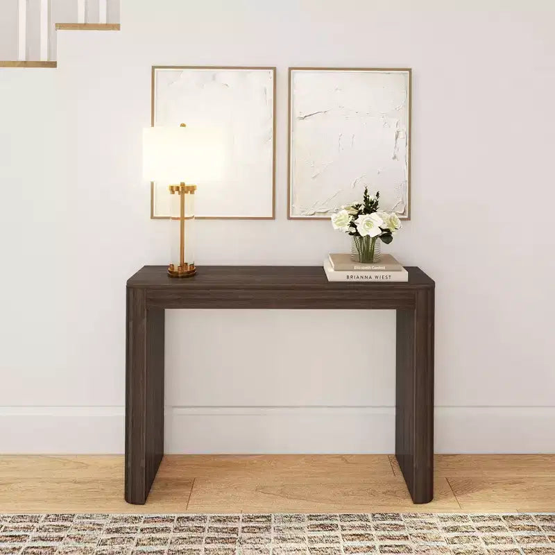 46 Solid Wood Console Table, Conture Rounded Edge Sofa Table, Narrow Entryway Table, Console Tables for Entryway