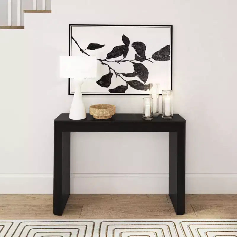 46 Solid Wood Console Table, Conture Rounded Edge Sofa Table, Narrow Entryway Table, Console Tables for Entryway