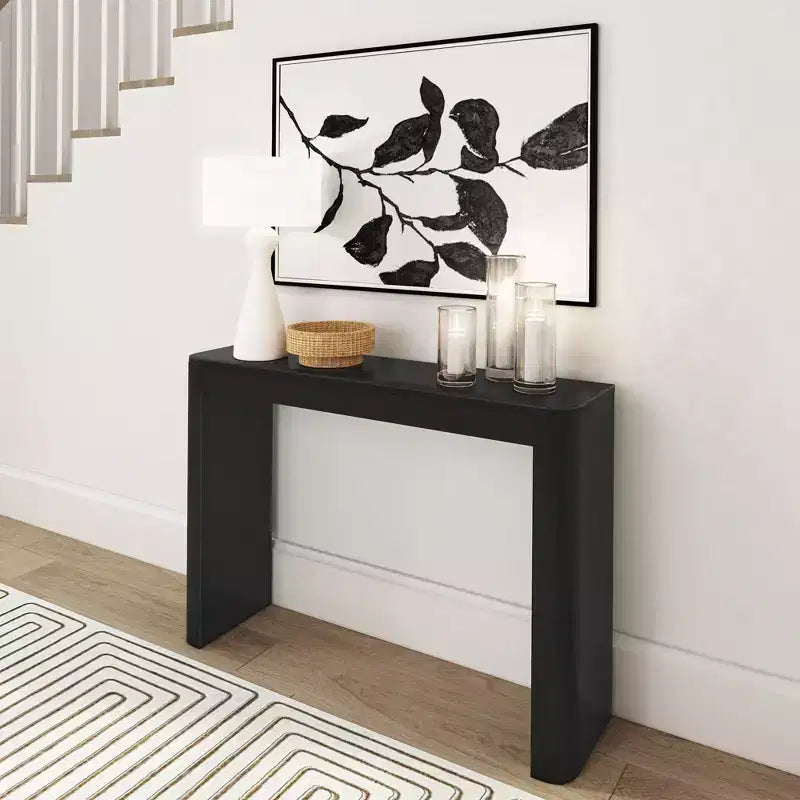 46 Solid Wood Console Table, Conture Rounded Edge Sofa Table, Narrow Entryway Table, Console Tables for Entryway
