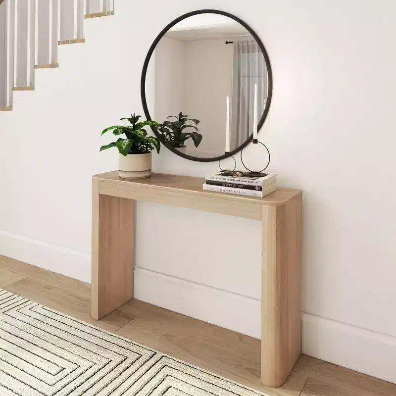 46 Solid Wood Console Table, Conture Rounded Edge Sofa Table, Narrow Entryway Table, Console Tables for Entryway