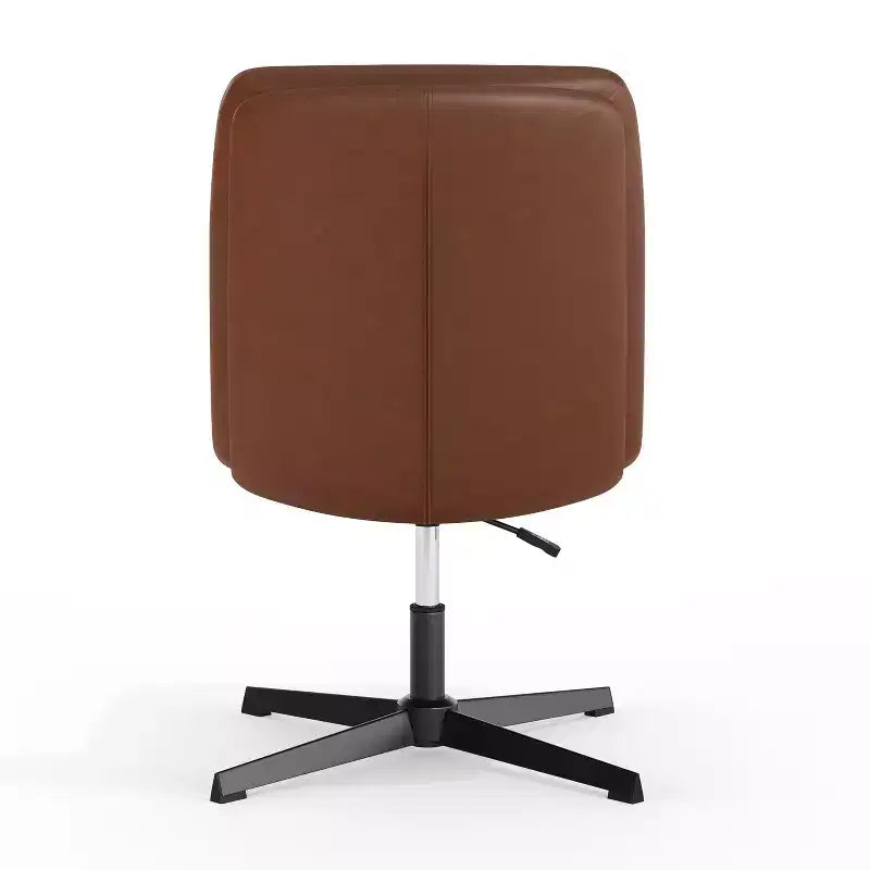 Commercial Mid-Back Padded Upholstered Armless Stationary Task Office Chair with Adjustable Height, Swivel Function, and Frame