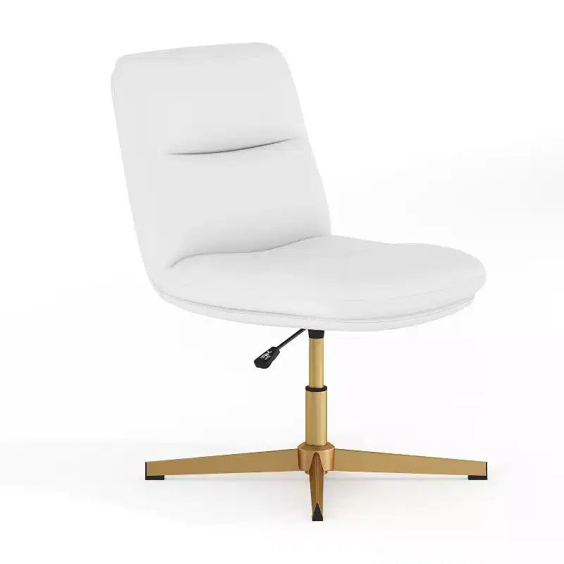 Commercial Mid-Back Padded Upholstered Armless Stationary Task Office Chair with Adjustable Height, Swivel Function, and Frame