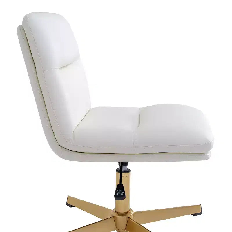 Commercial Mid-Back Padded Upholstered Armless Stationary Task Office Chair with Adjustable Height, Swivel Function, and Frame