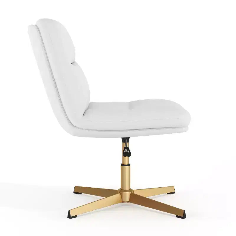 Commercial Mid-Back Padded Upholstered Armless Stationary Task Office Chair with Adjustable Height, Swivel Function, and Frame