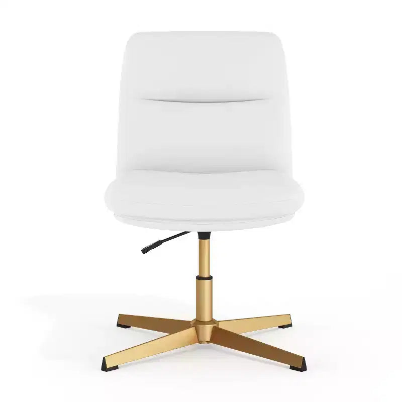Commercial Mid-Back Padded Upholstered Armless Stationary Task Office Chair with Adjustable Height, Swivel Function, and Frame