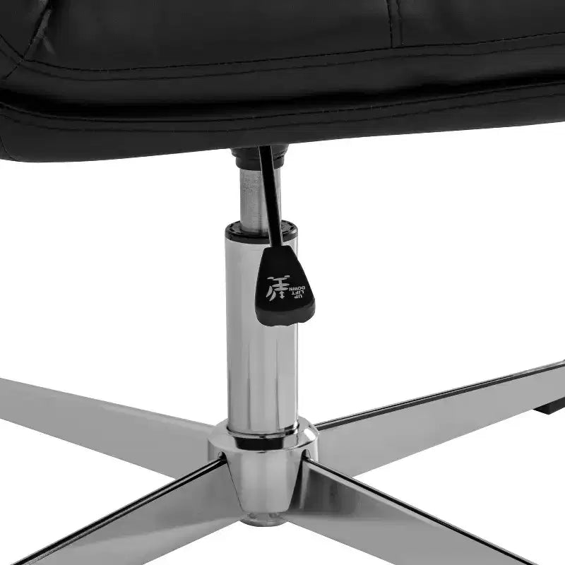 Commercial Mid-Back Padded Upholstered Armless Stationary Task Office Chair with Adjustable Height, Swivel Function, and Frame