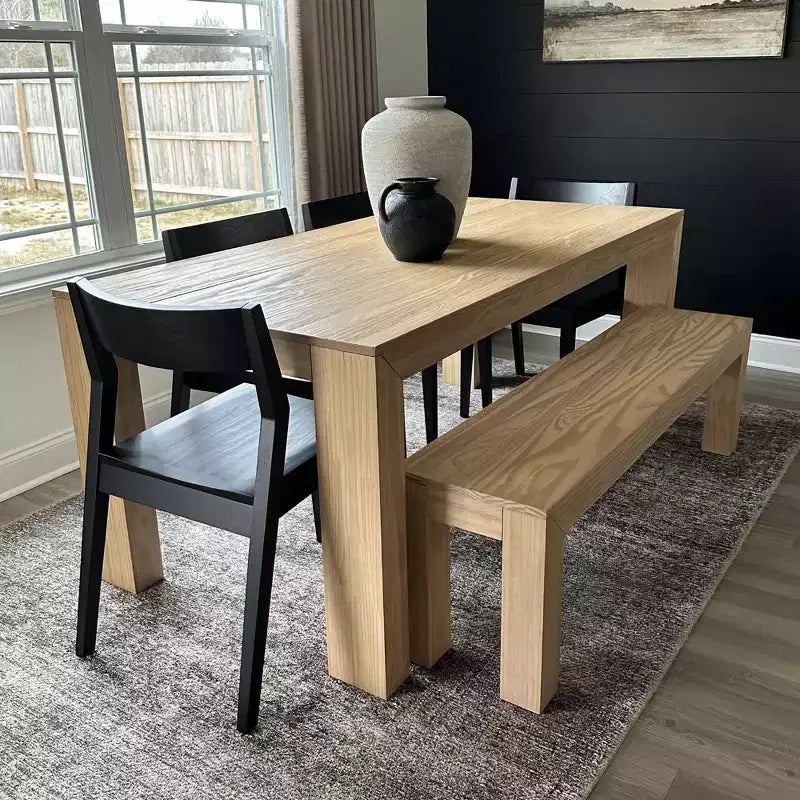 72 Modern Dining Table for 6, Solid Wood Rectangular Dining Table for Kitchen/Dining Room