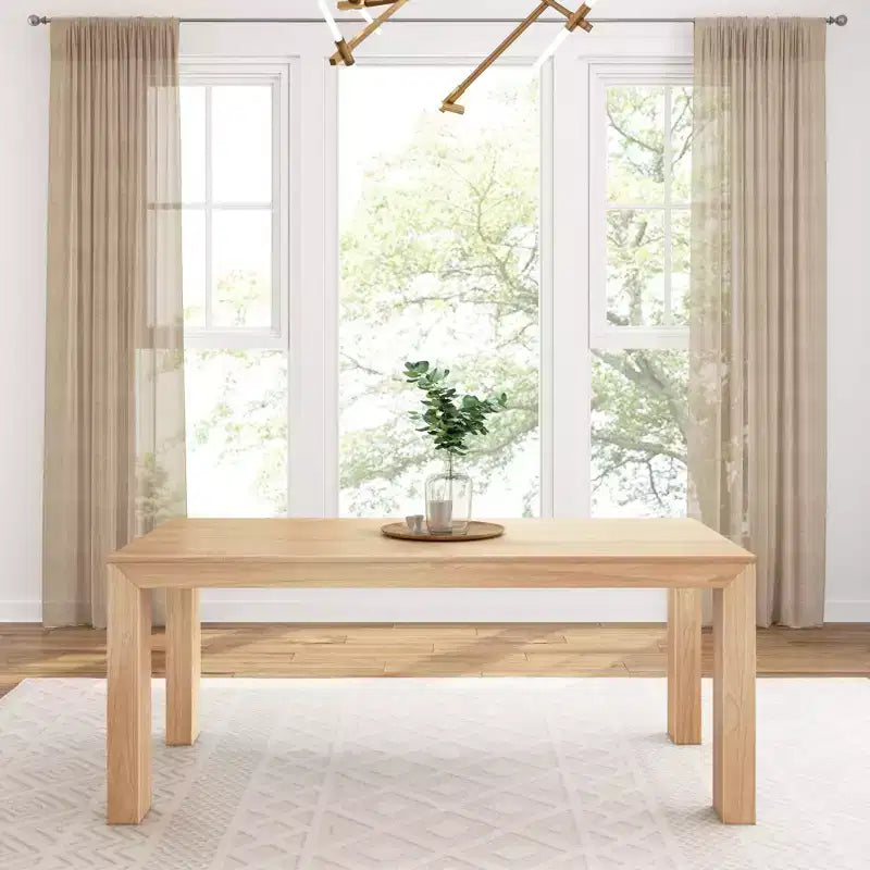 72 Modern Dining Table for 6, Solid Wood Rectangular Dining Table for Kitchen/Dining Room