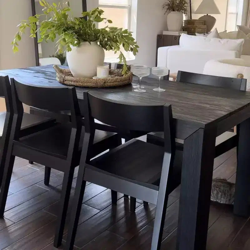 72 Modern Dining Table for 6, Solid Wood Rectangular Dining Table for Kitchen/Dining Room