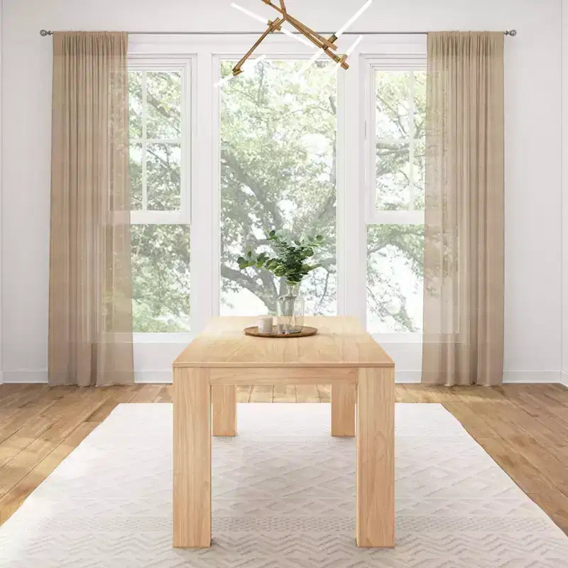 72 Modern Dining Table for 6, Solid Wood Rectangular Dining Table for Kitchen/Dining Room