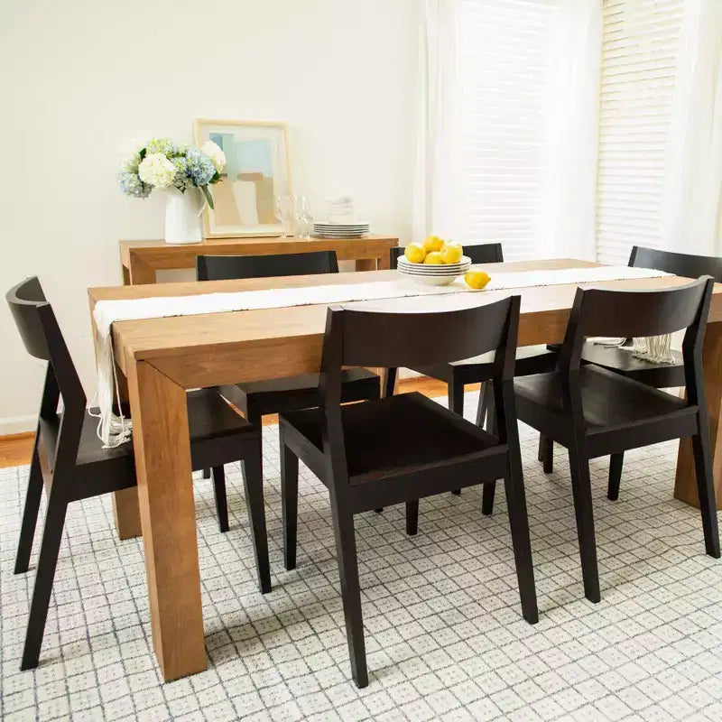 72 Modern Dining Table for 6, Solid Wood Rectangular Dining Table for Kitchen/Dining Room