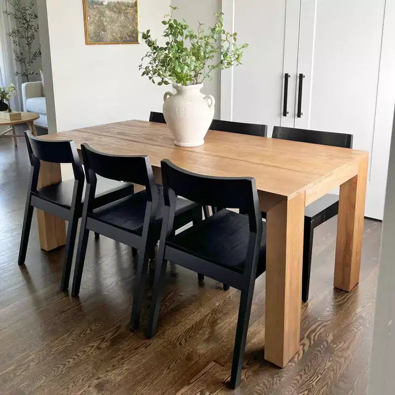 72 Modern Dining Table for 6, Solid Wood Rectangular Dining Table for Kitchen/Dining Room