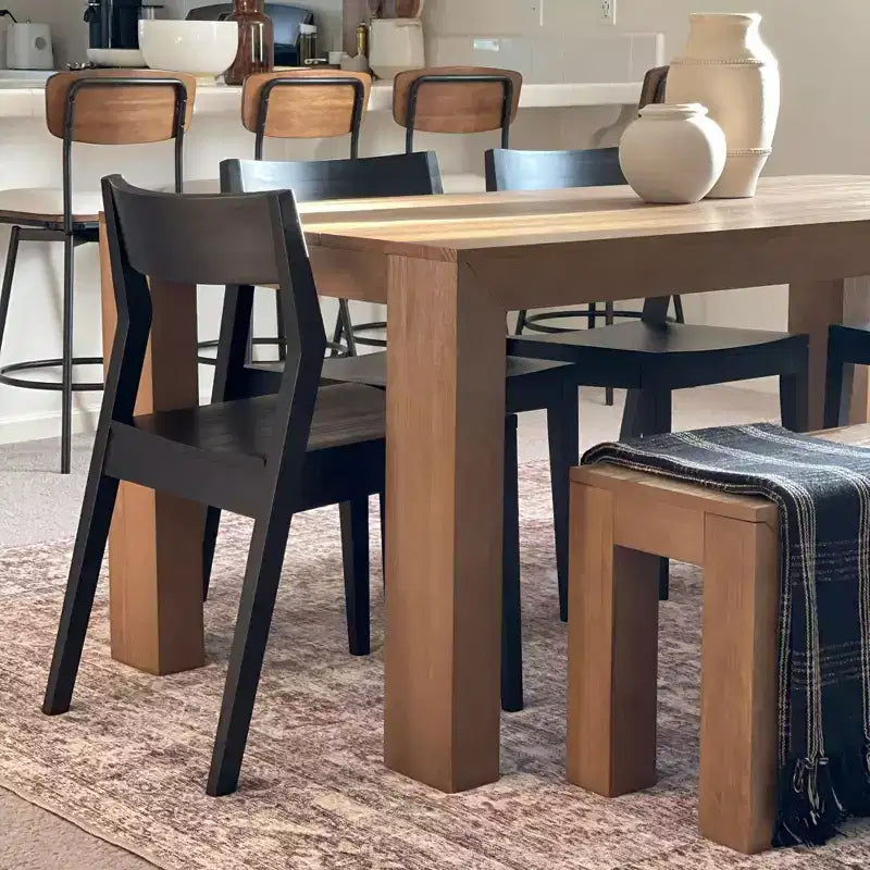 72 Modern Dining Table for 6, Solid Wood Rectangular Dining Table for Kitchen/Dining Room