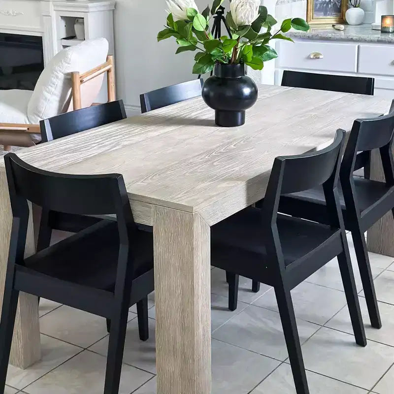 72 Modern Dining Table for 6, Solid Wood Rectangular Dining Table for Kitchen/Dining Room