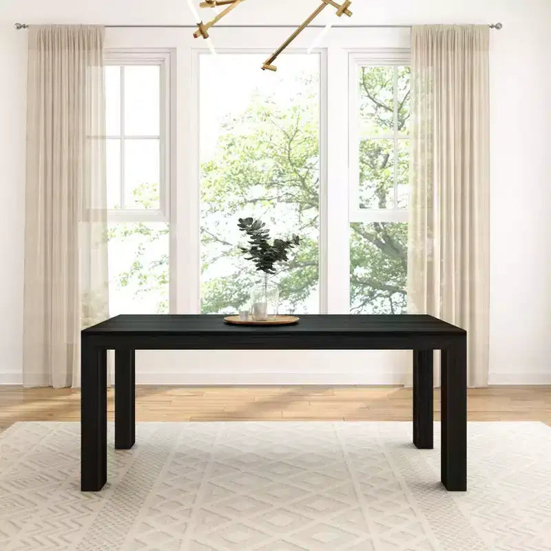 72 Modern Dining Table for 6, Solid Wood Rectangular Dining Table for Kitchen/Dining Room