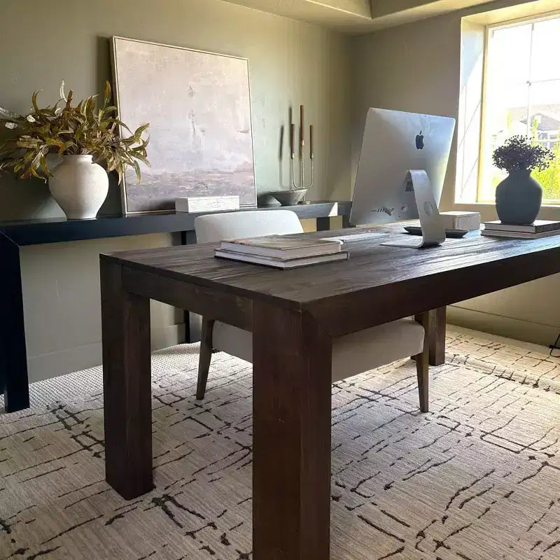 72 Modern Dining Table for 6, Solid Wood Rectangular Dining Table for Kitchen/Dining Room
