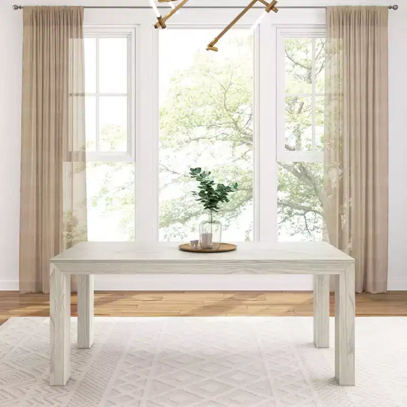 72 Modern Dining Table for 6, Solid Wood Rectangular Dining Table for Kitchen/Dining Room