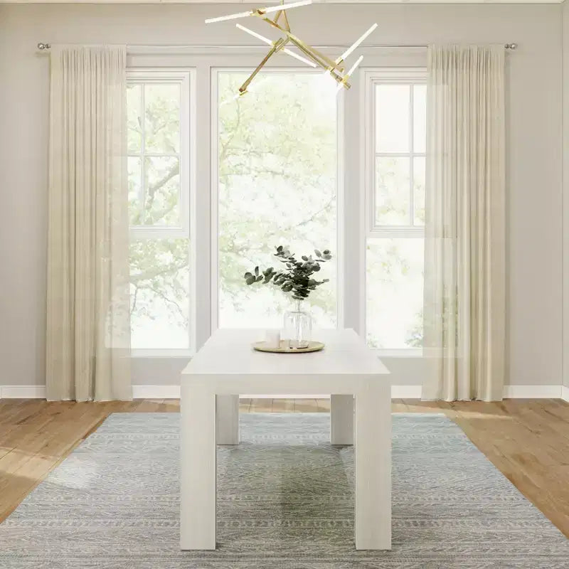 72 Modern Dining Table for 6, Solid Wood Rectangular Dining Table for Kitchen/Dining Room