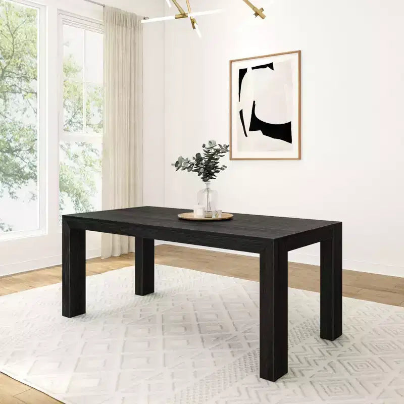 72 Modern Dining Table for 6, Solid Wood Rectangular Dining Table for Kitchen/Dining Room