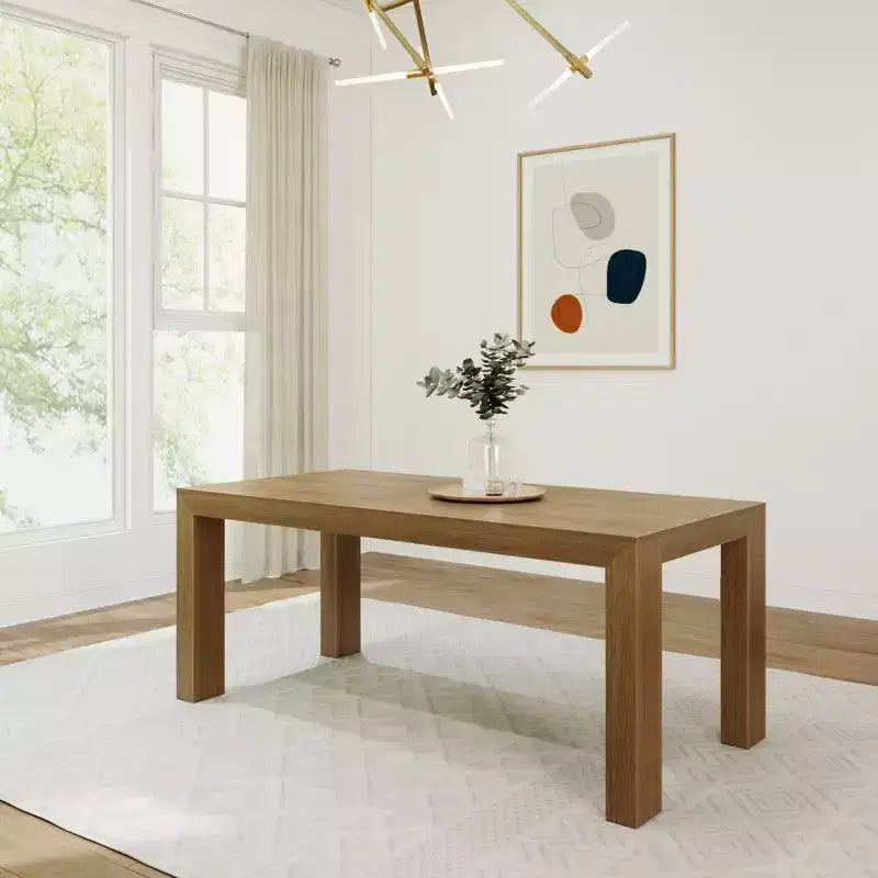 Plank+Beam 72 Modern Dining Table for 6, Solid Wood Rectangular Dining Table for Kitchen/Dining Room