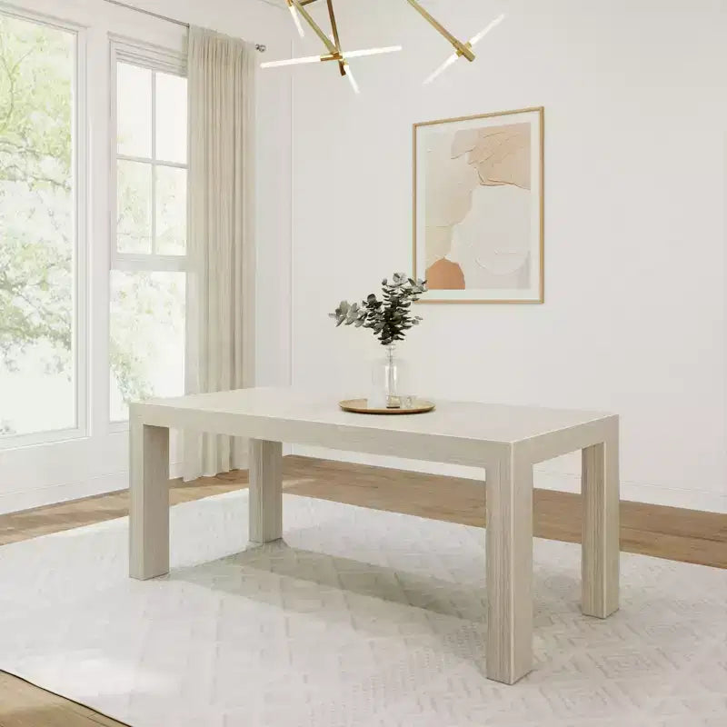 72 Modern Dining Table for 6, Solid Wood Rectangular Dining Table for Kitchen/Dining Room