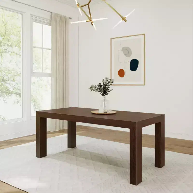 72 Modern Dining Table for 6, Solid Wood Rectangular Dining Table for Kitchen/Dining Room