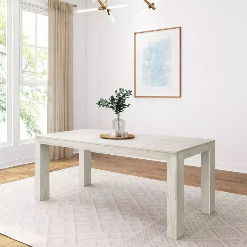 72 Modern Dining Table for 6, Solid Wood Rectangular Dining Table for Kitchen/Dining Room
