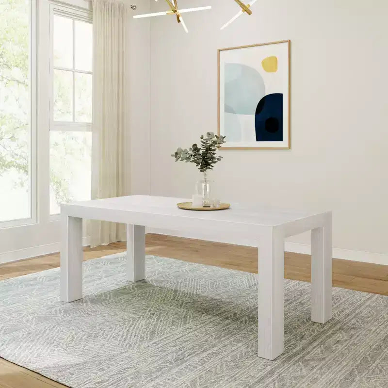 72 Modern Dining Table for 6, Solid Wood Rectangular Dining Table for Kitchen/Dining Room