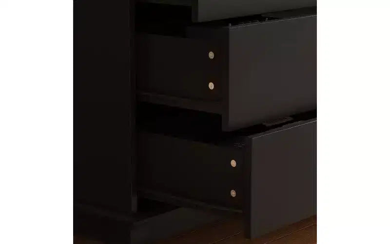 10-Drawer Black Paint Finish Dresser Chest of Drawers Cabinet