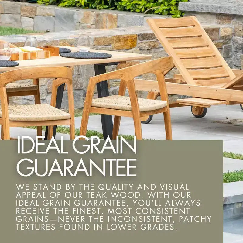 Teak Slatted Stool -Brown