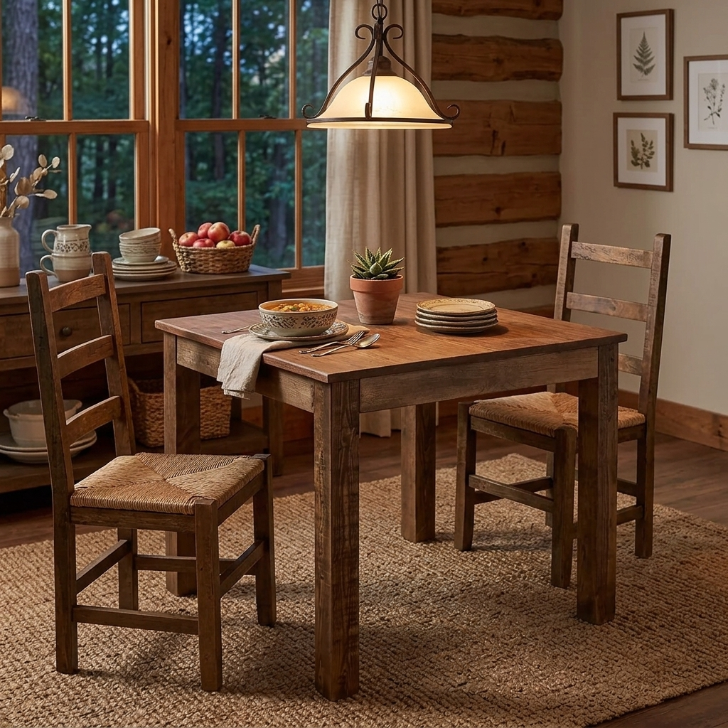 Tavolo da pranzo in legno riciclato misto 82x80x76 cm